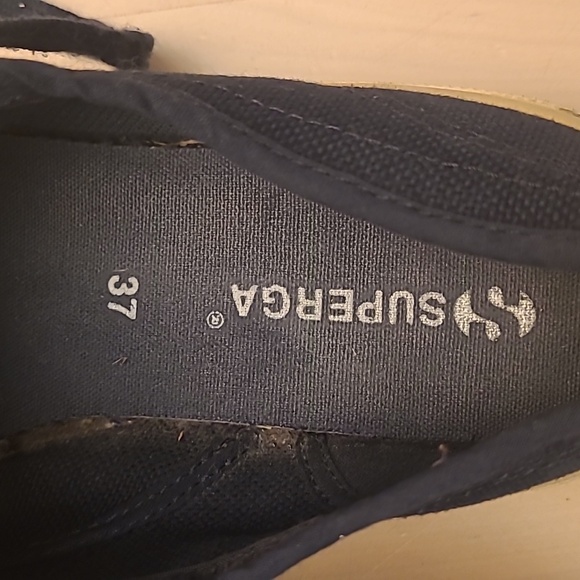 SUPERGA Navy Canvas Low Top Casual Sneakers - Picture 10 of 17